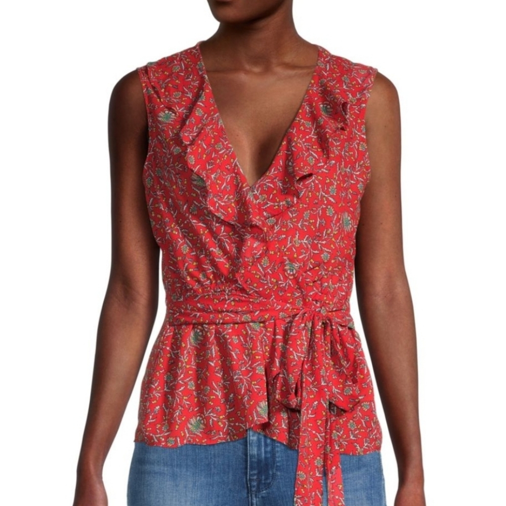 NWT Max Studio Sleeveless Blouse Tie Around Waist Medium